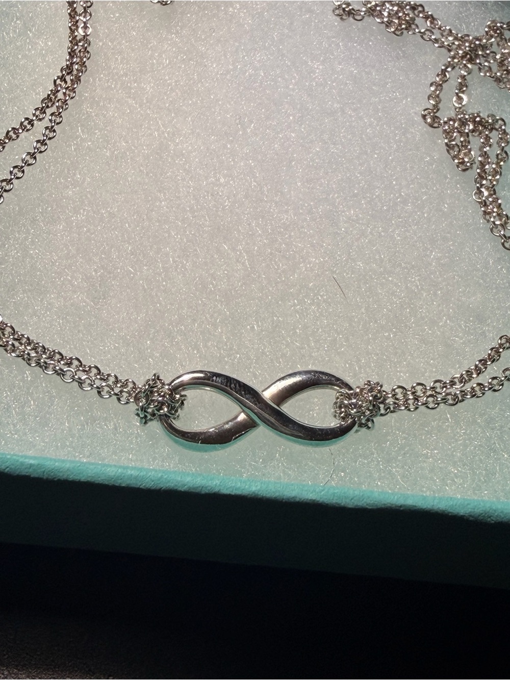 Tiffany & Co. Silver Infinity Double-Chain Necklace - Picture 3 of 4
